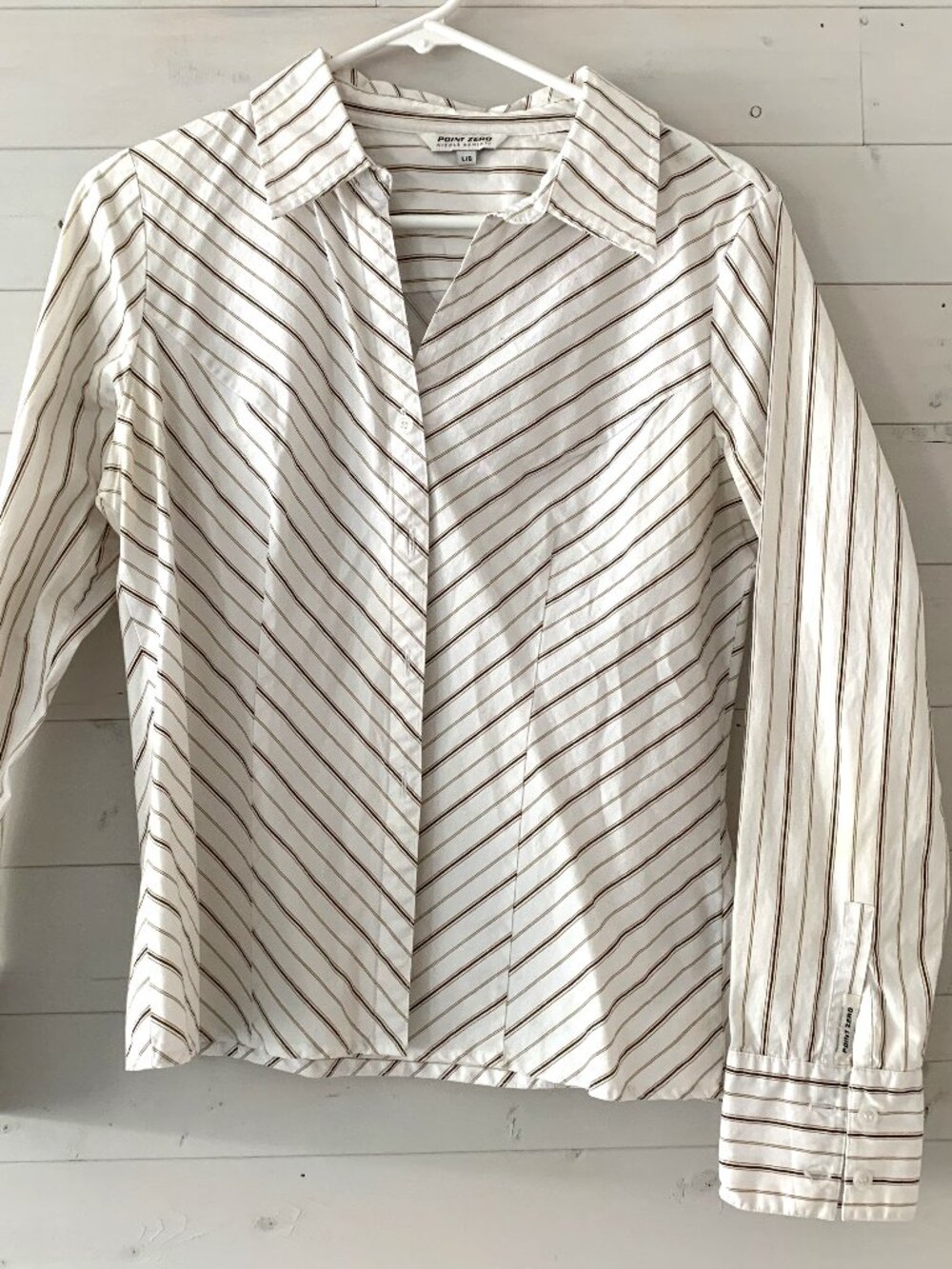 Point Zero Brown & White Striped Longsleeve Shirt
